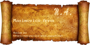 Maximovics Anna névjegykártya